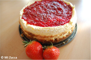 Tarta queso y fresas